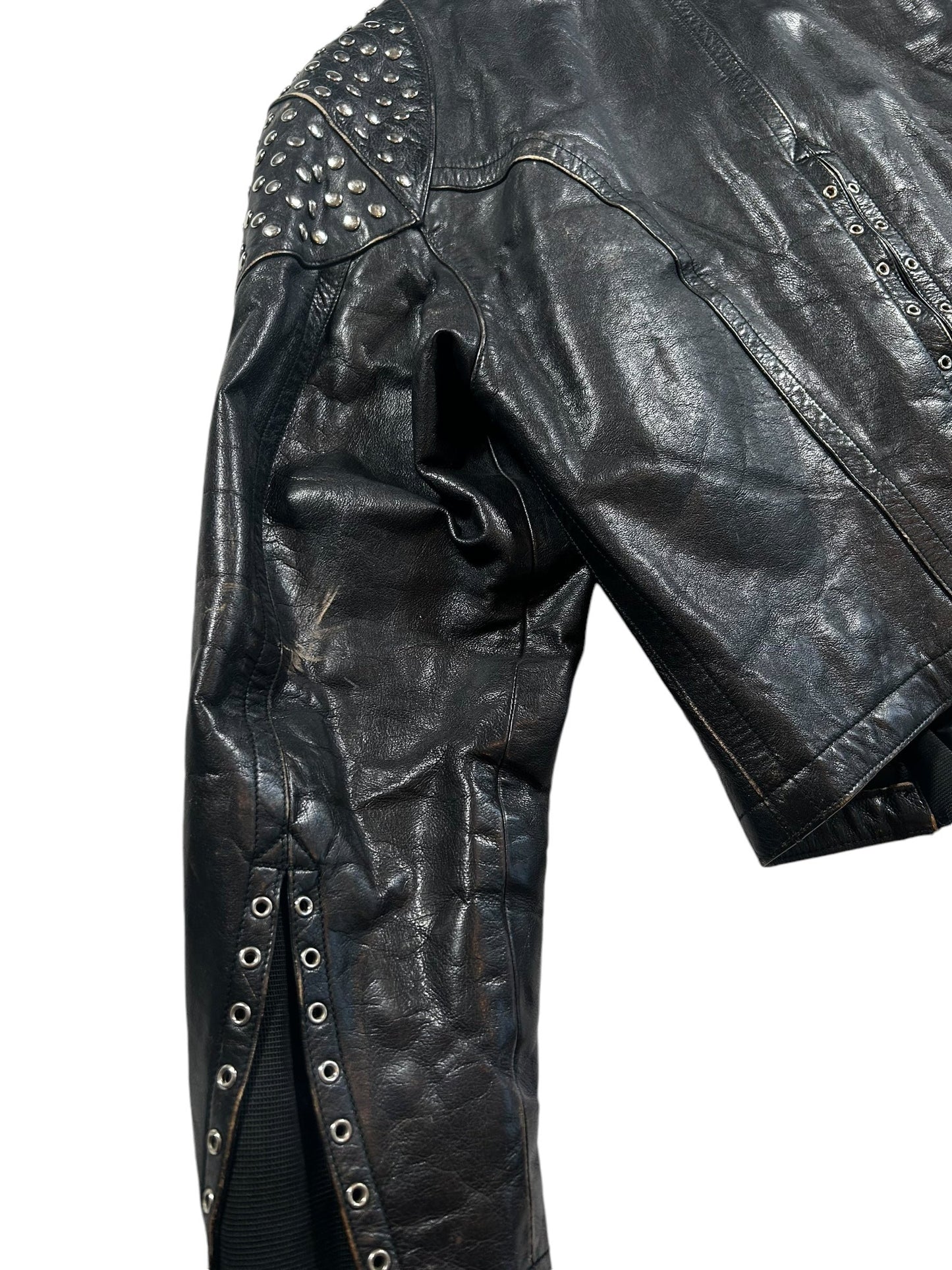 Vintage Jean Paul Gaultier Studded Leather Biker Jacket