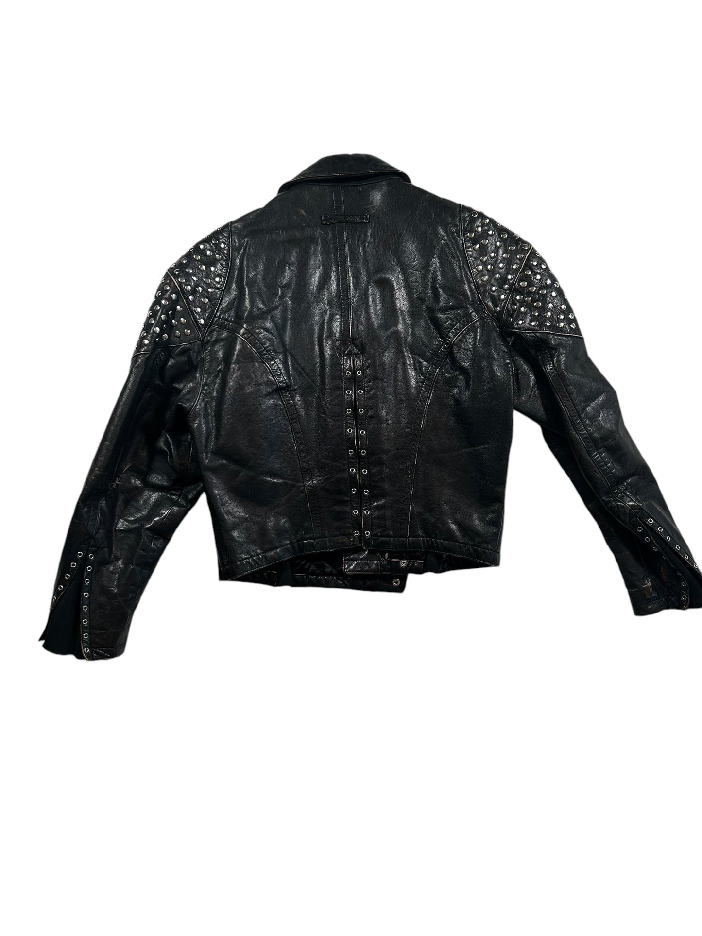 Vintage Jean Paul Gaultier Studded Leather Biker Jacket