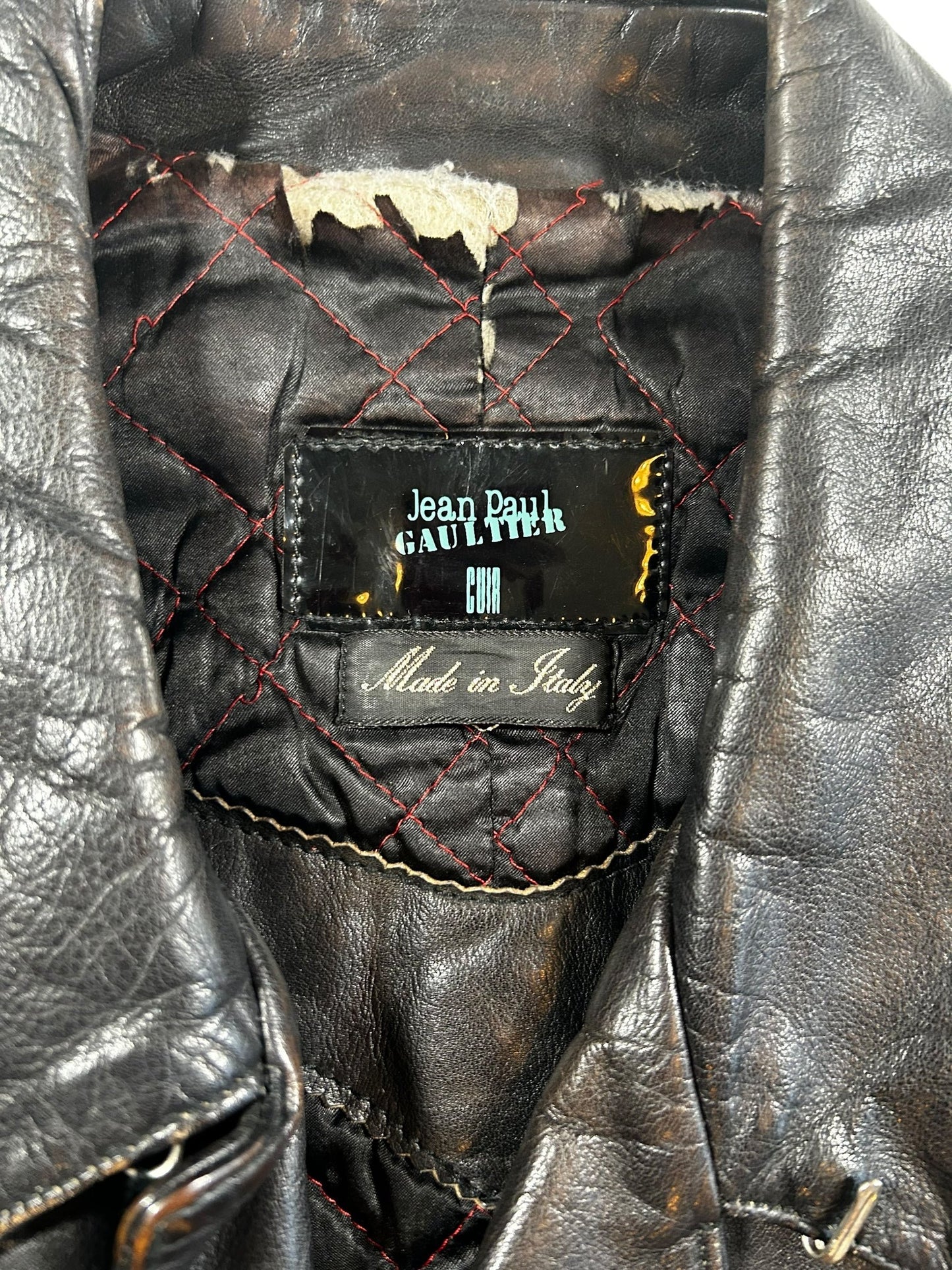 Vintage Jean Paul Gaultier Studded Leather Biker Jacket