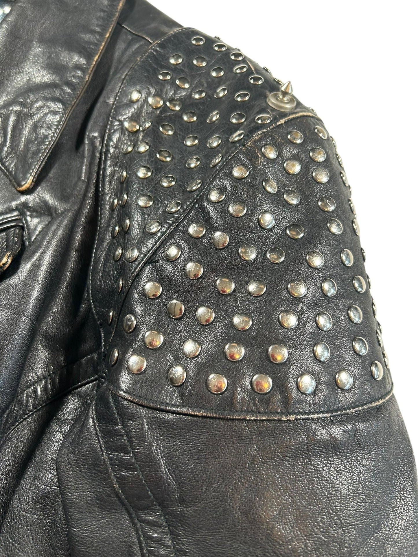 Vintage Jean Paul Gaultier Studded Leather Biker Jacket