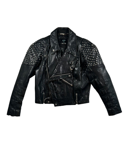 Vintage Jean Paul Gaultier Studded Leather Biker Jacket