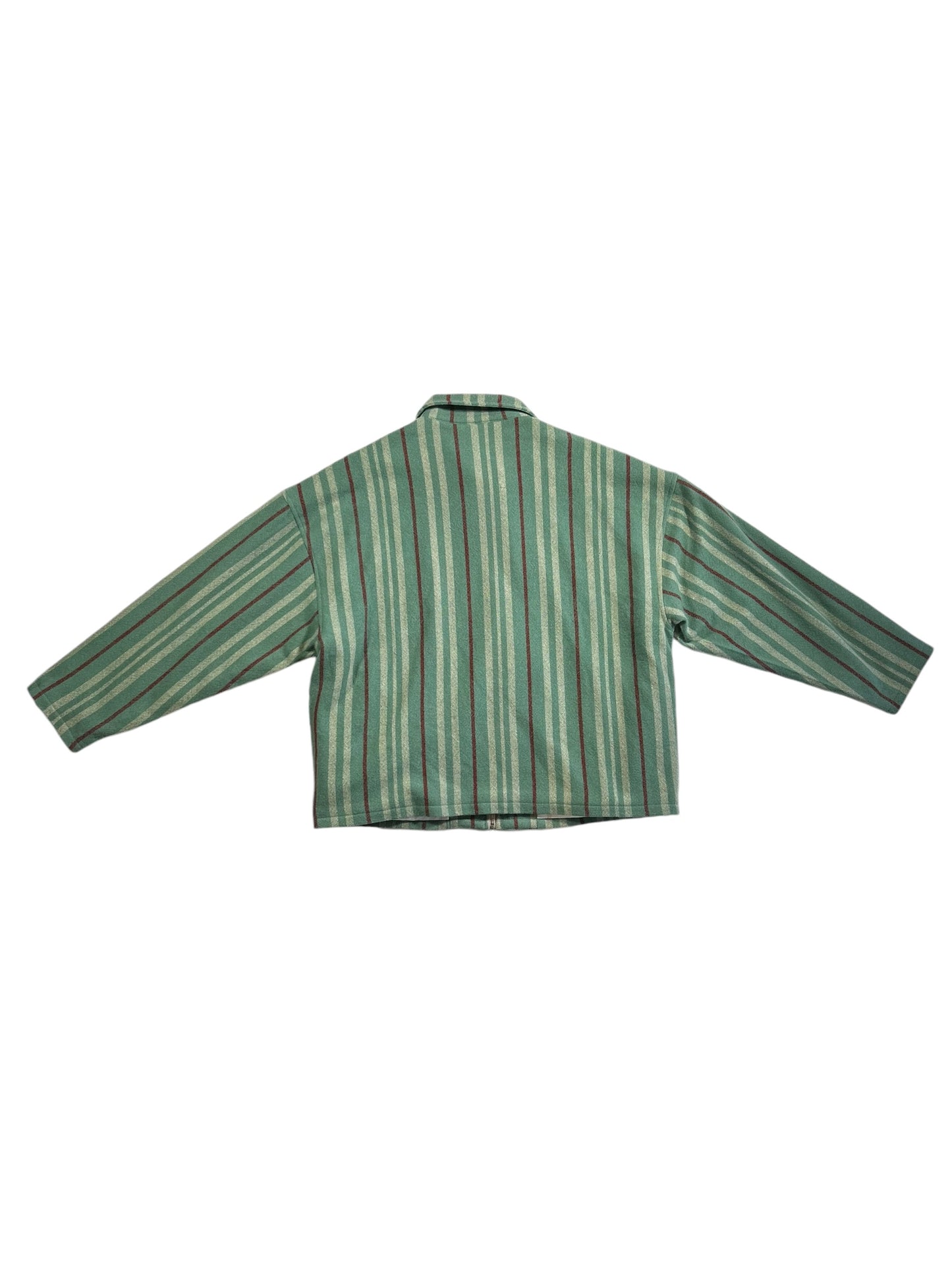 The Elder Statesman Green Castle Striped Cashmere Jacket