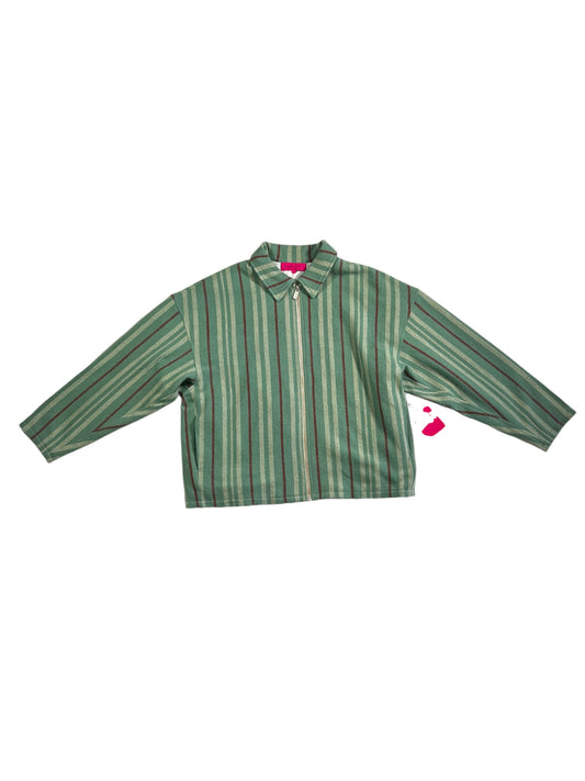 The Elder Statesman Green Castle Striped Cashmere Jacket